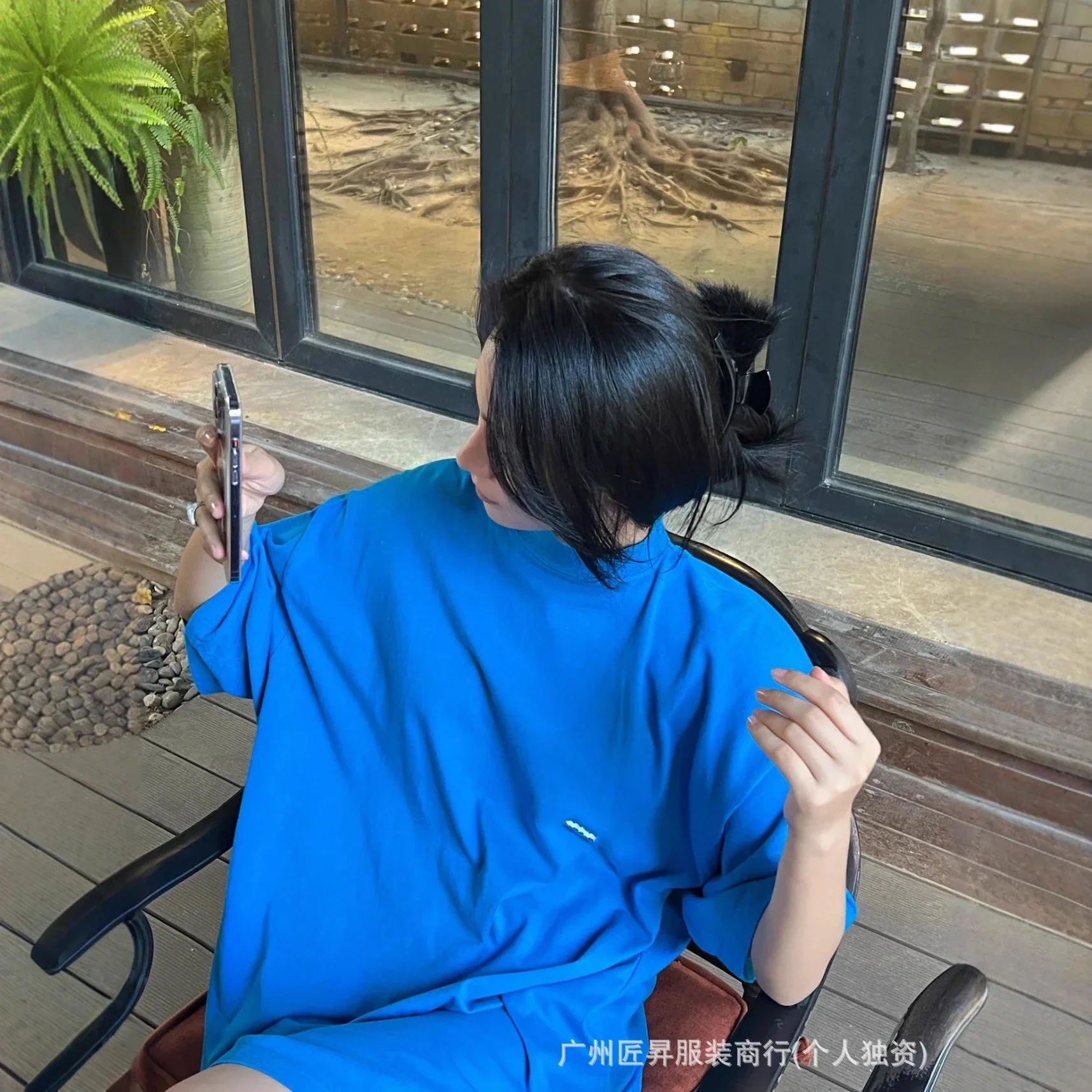 Authentic Balenciaga Letter-Covered Couple Oversized Tee