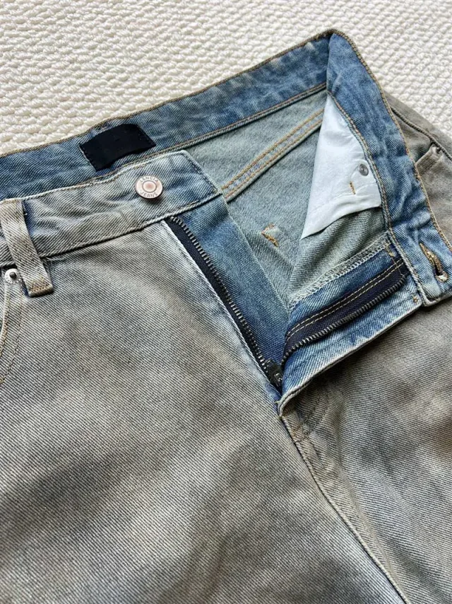 Balenciaga SS25 Distressed Washed Jeans Detail