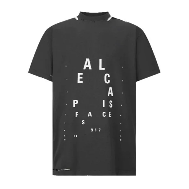 Unisex Balenciaga Eye Chart Ripped Tee Detail