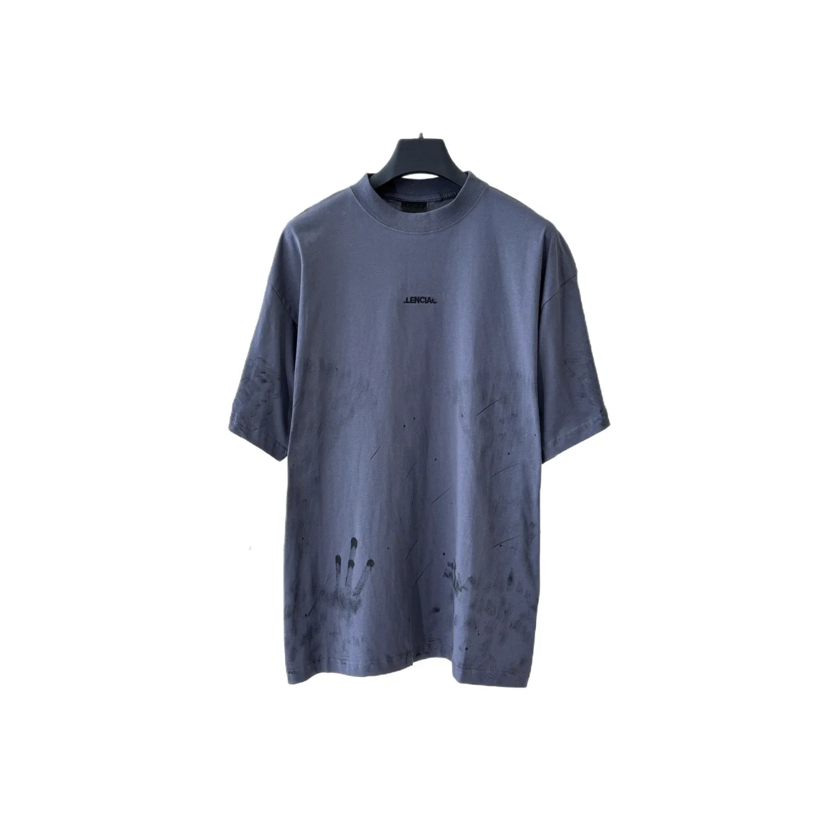 Balenciaga 25SS Distressed Graffiti Embroidered Tee