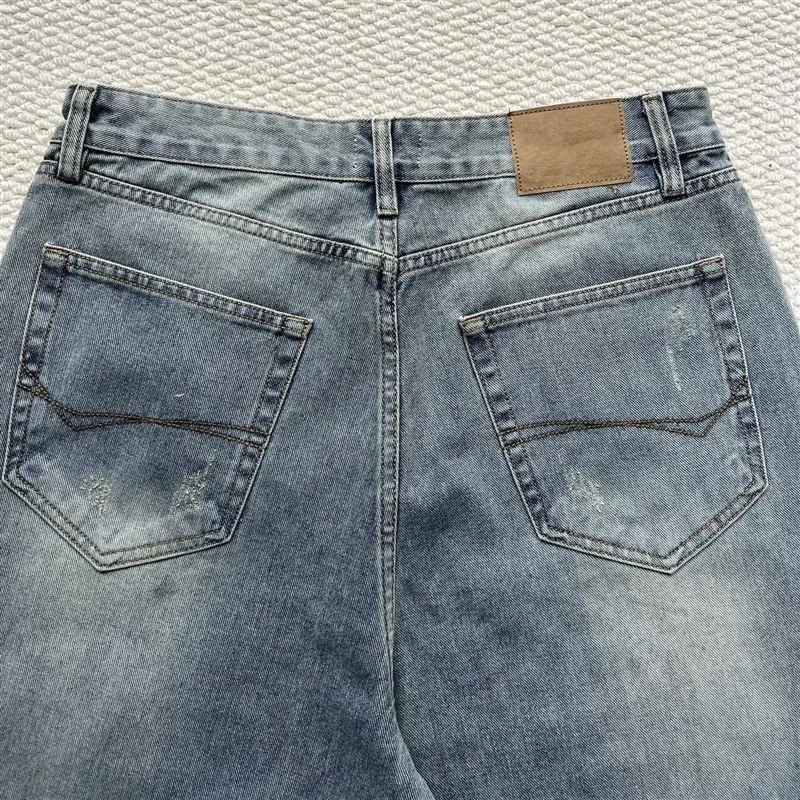 SS25 Balenciaga Heavily Ripped Denim Jeans