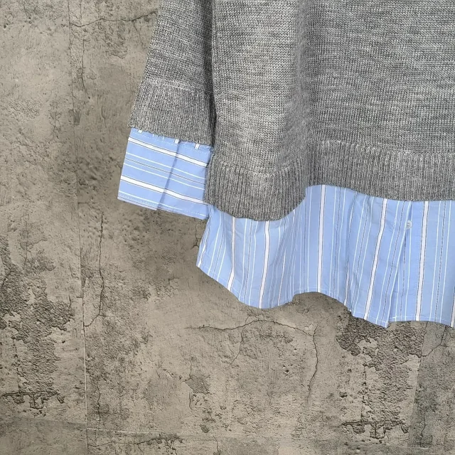 BL AW24 Unisex Preppy Mock Shirt Detail