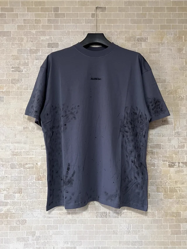 Balenciaga 2025 Distressed Embroidered Graffiti Tee Detail
