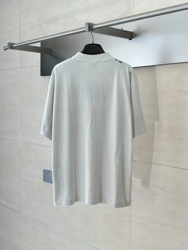 Balenciaga 25SS Distressed Melt Print Tee Detail