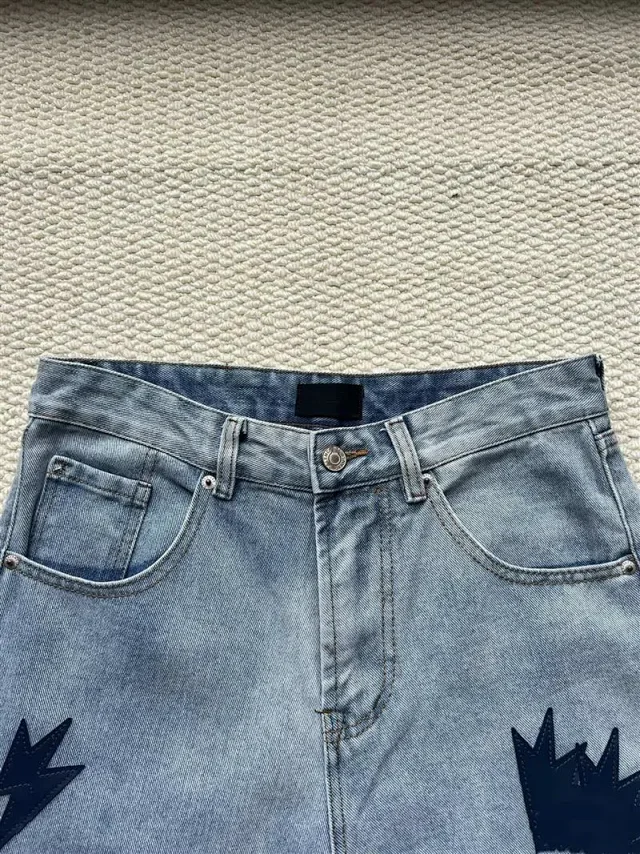 Balenciaga Gradient Blue Washed Jeans Detail