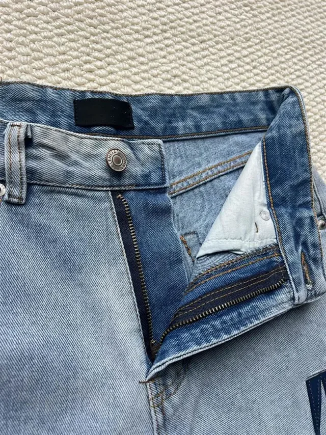 Balenciaga Gradient Blue Washed Jeans Detail