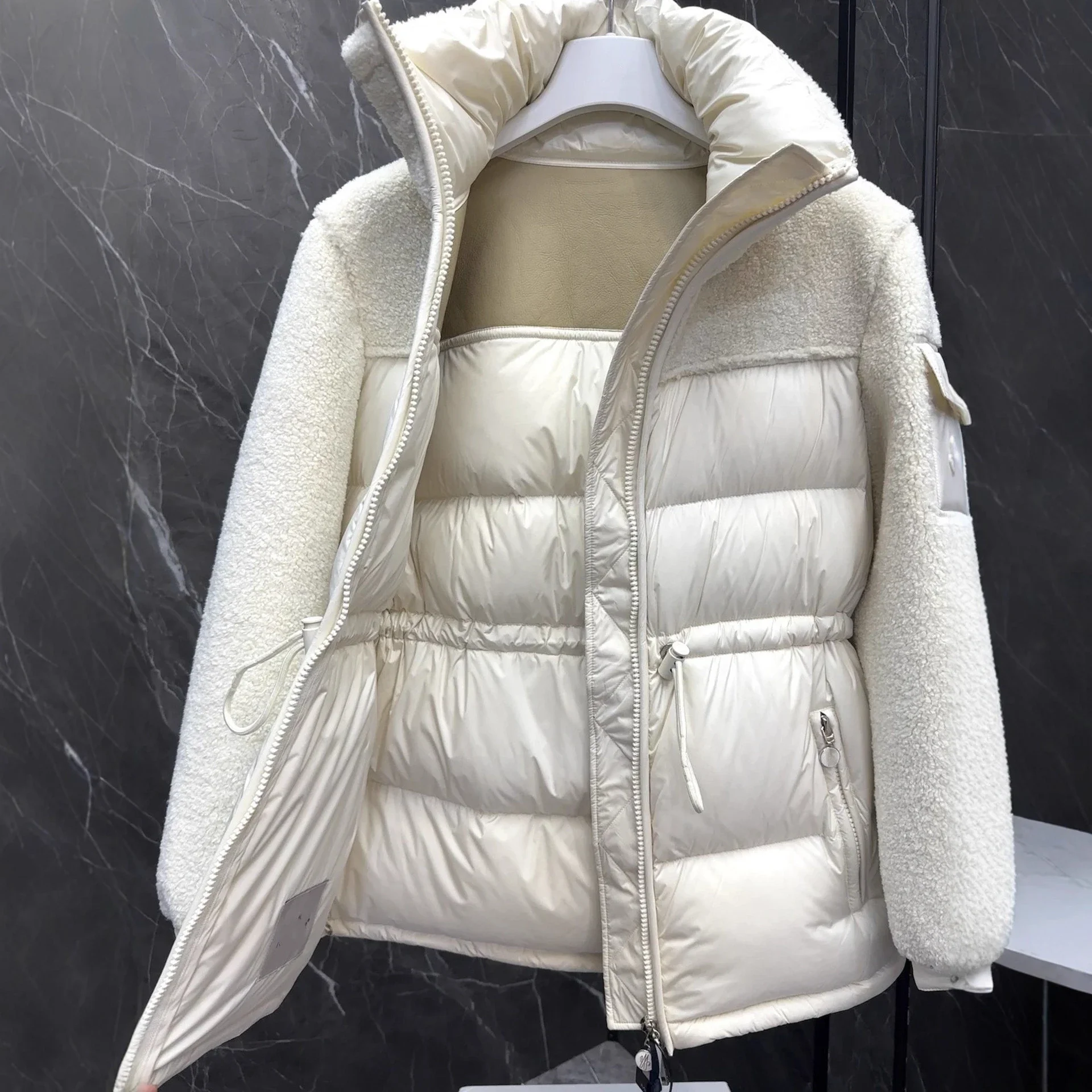 Mengjia Escaut Stand Collar Shearling Jacket