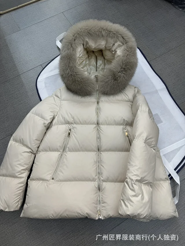 Moncler Women's Fur Collar Down Jacket Detail