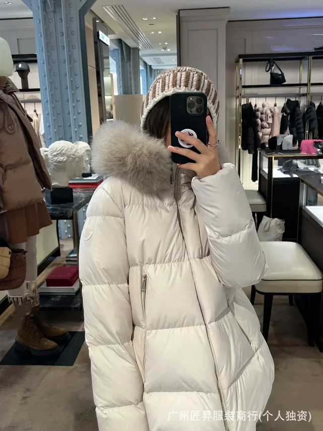 Moncler Women's Fur Collar Down Jacket Detail