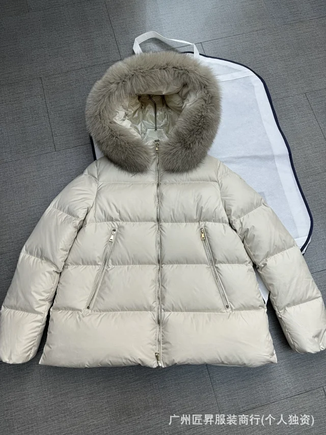 Moncler Women's Fur Collar Down Jacket Detail