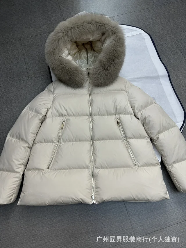 Moncler Women's Fur Collar Down Jacket Detail