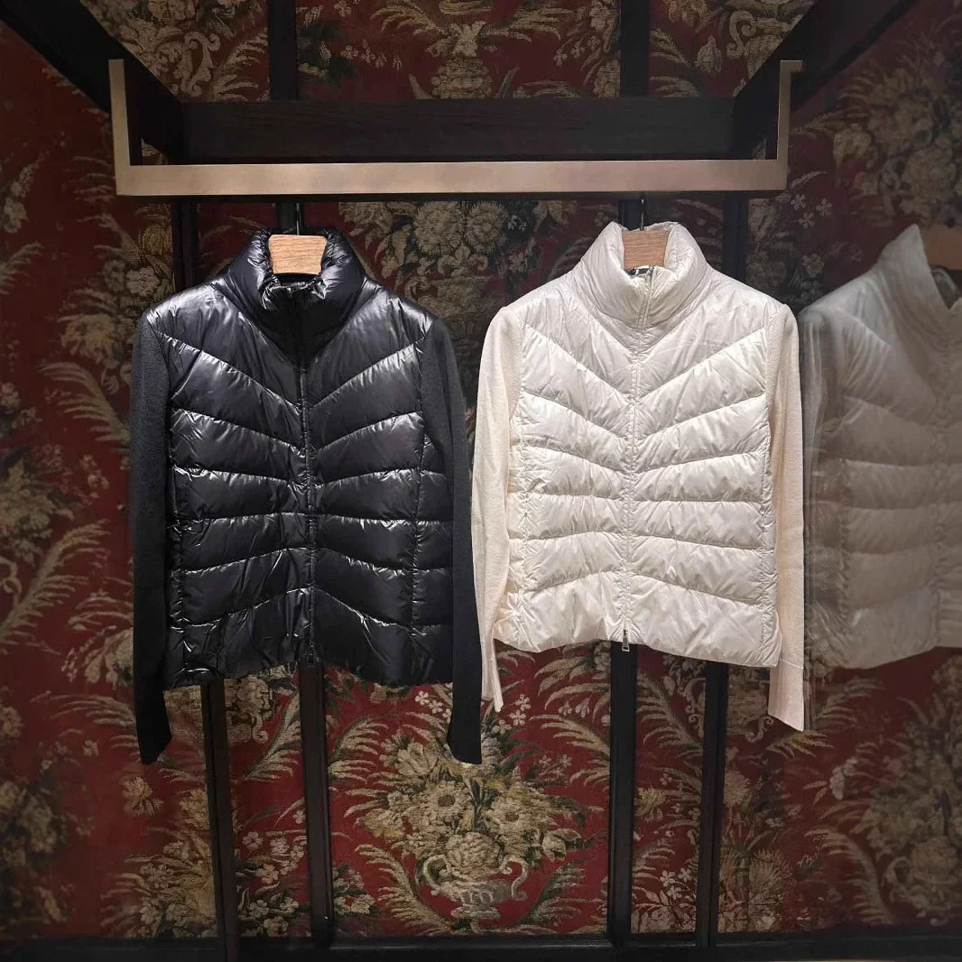 Premium Moncler Women's Knit Panel Down Jacket