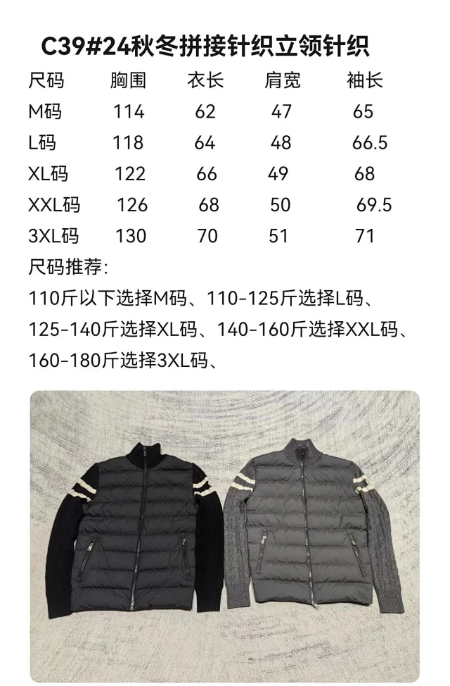 Moncler Stand Collar Wool Down Jacket Detail