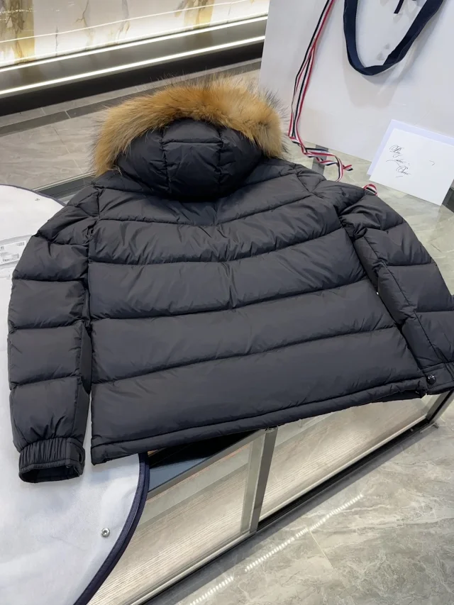 Moncler Maya Men's Short Hooded Puffer Detail