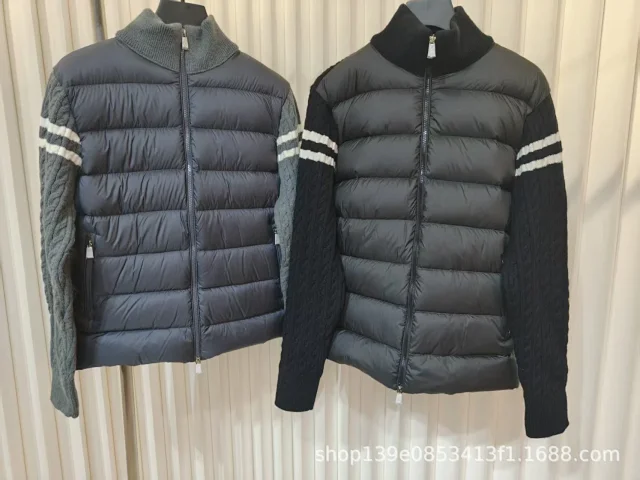 Moncler Stand Collar Wool Down Jacket Detail