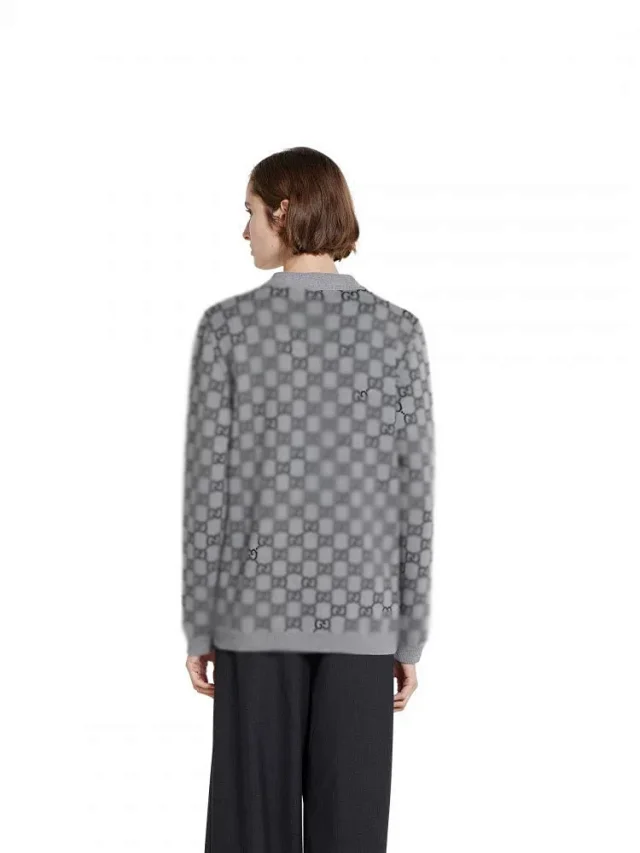 Gucci Monogram Reversible V-Neck Cardigan Detail
