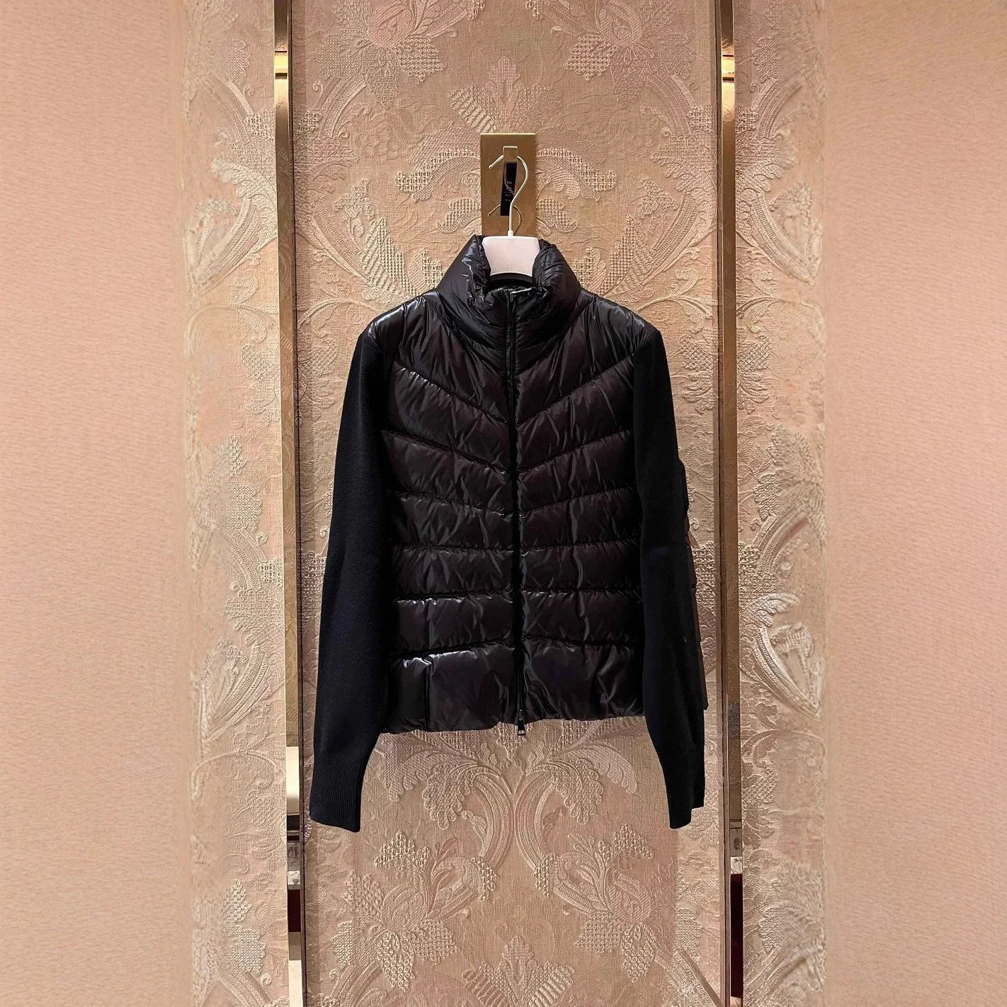 Premium Moncler Women's Knit Panel Down Jacket