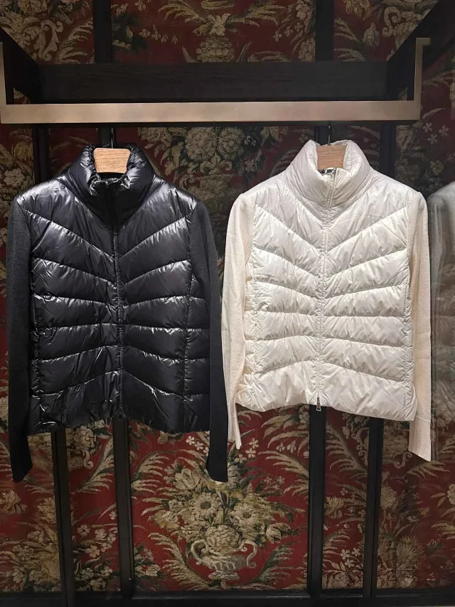 Premium Moncler Women's Knit Panel Down Jacket Detail