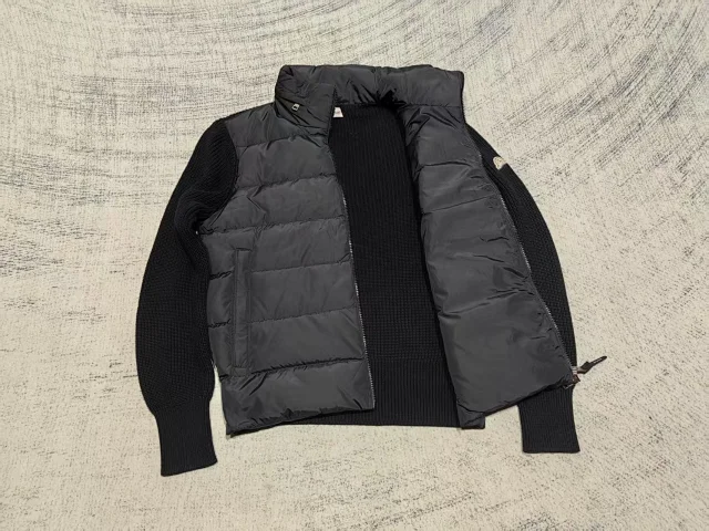 Mengjia SS25 Men's Logo Down Cardigan Detail