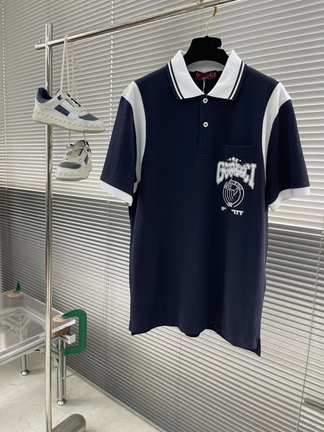 PU Unisex OS Contrast Print Polo Detail