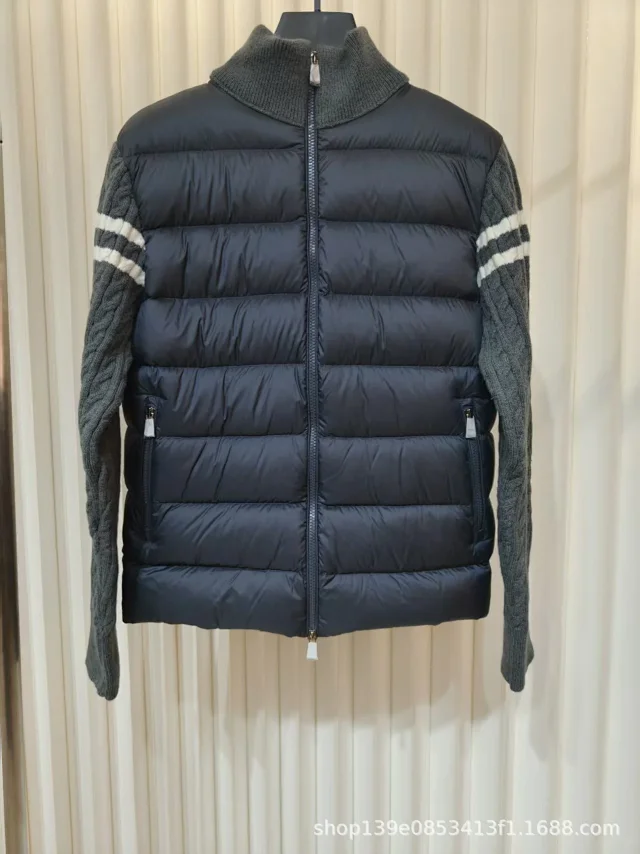 Moncler Stand Collar Wool Down Jacket Detail