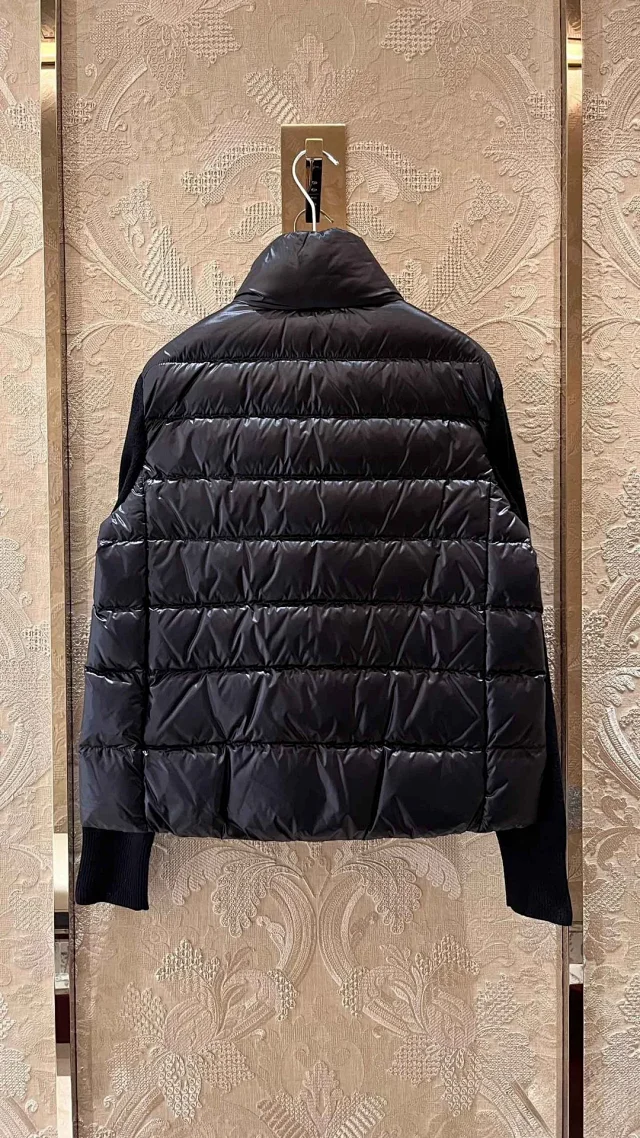 Premium Moncler Women's Knit Panel Down Jacket Detail