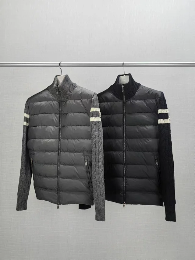 Moncler Stand Collar Wool Down Jacket Detail