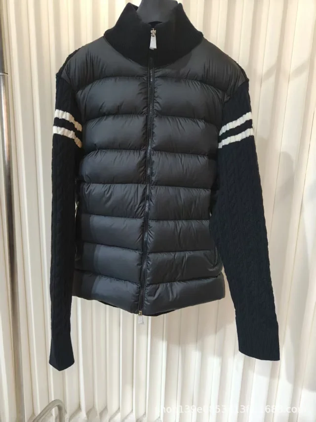 Moncler Stand Collar Wool Down Jacket Detail
