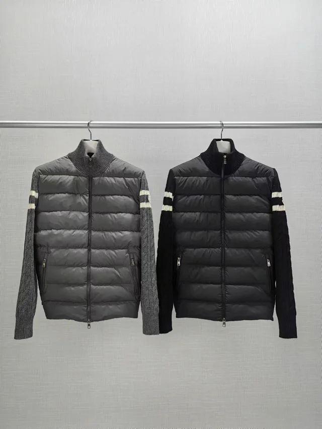 Moncler Stand Collar Wool Down Jacket Detail