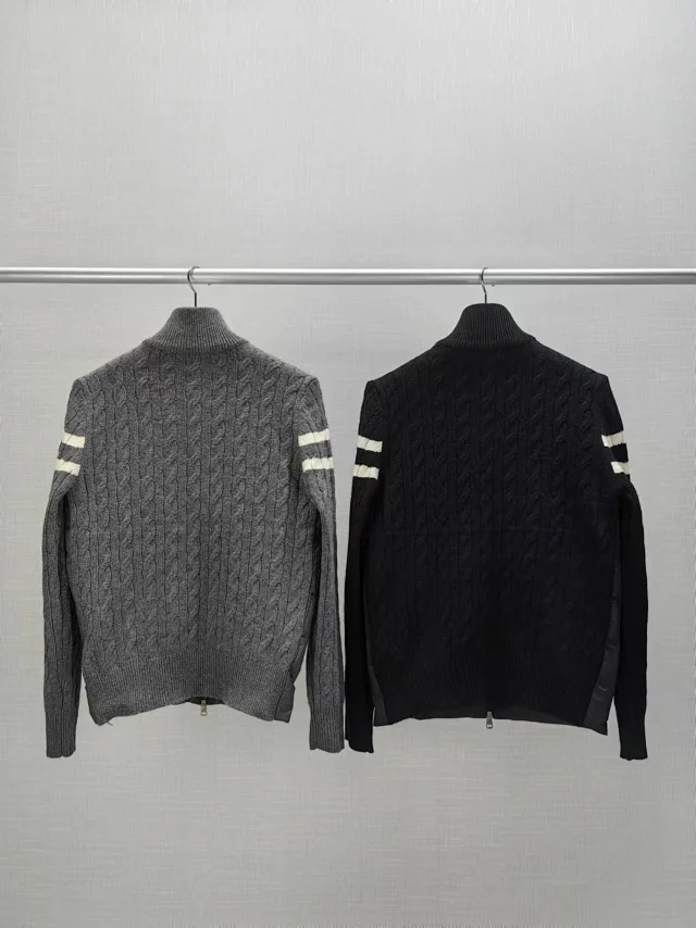 Moncler Stand Collar Wool Down Jacket Detail
