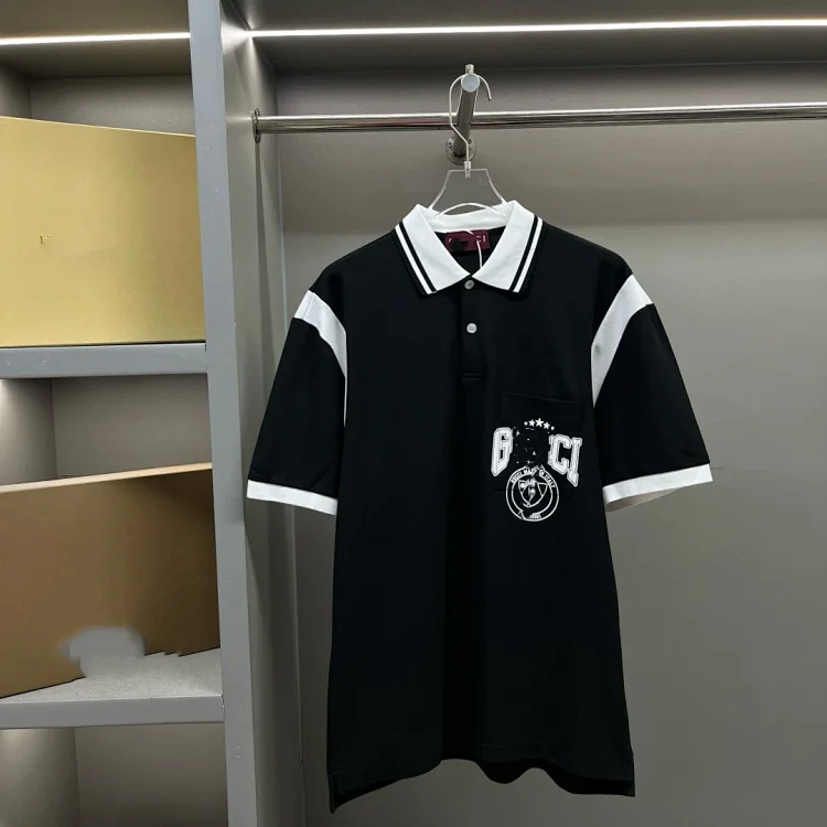 GU Unisex Color-Block Printed Pocket Polo