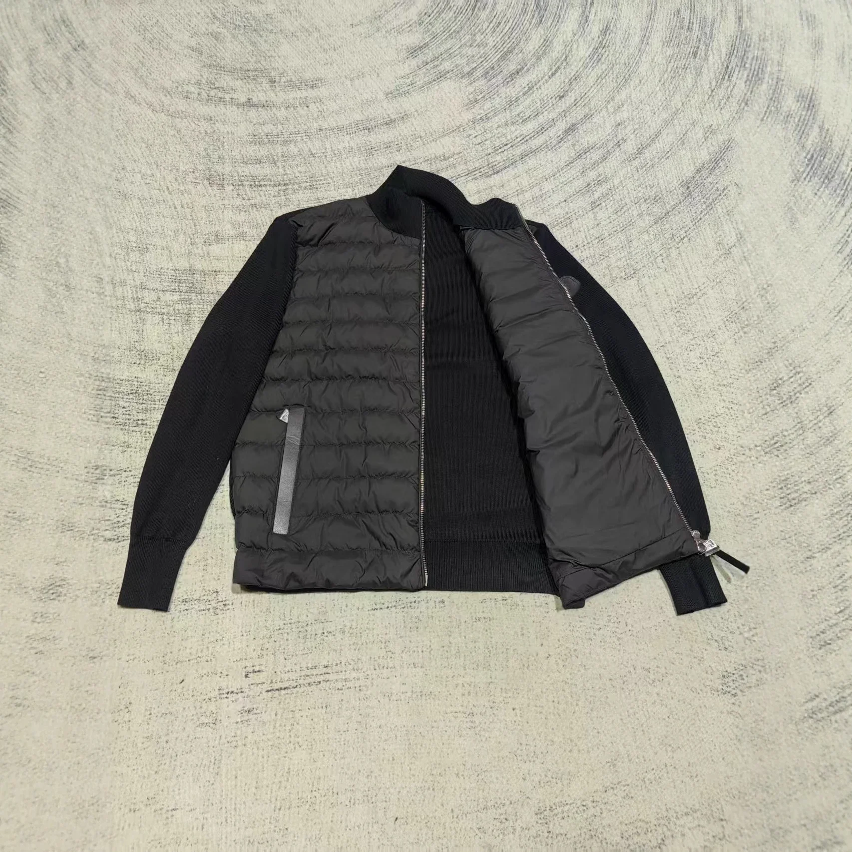 Mengjia Men's Cardigan Knit Down Jacket