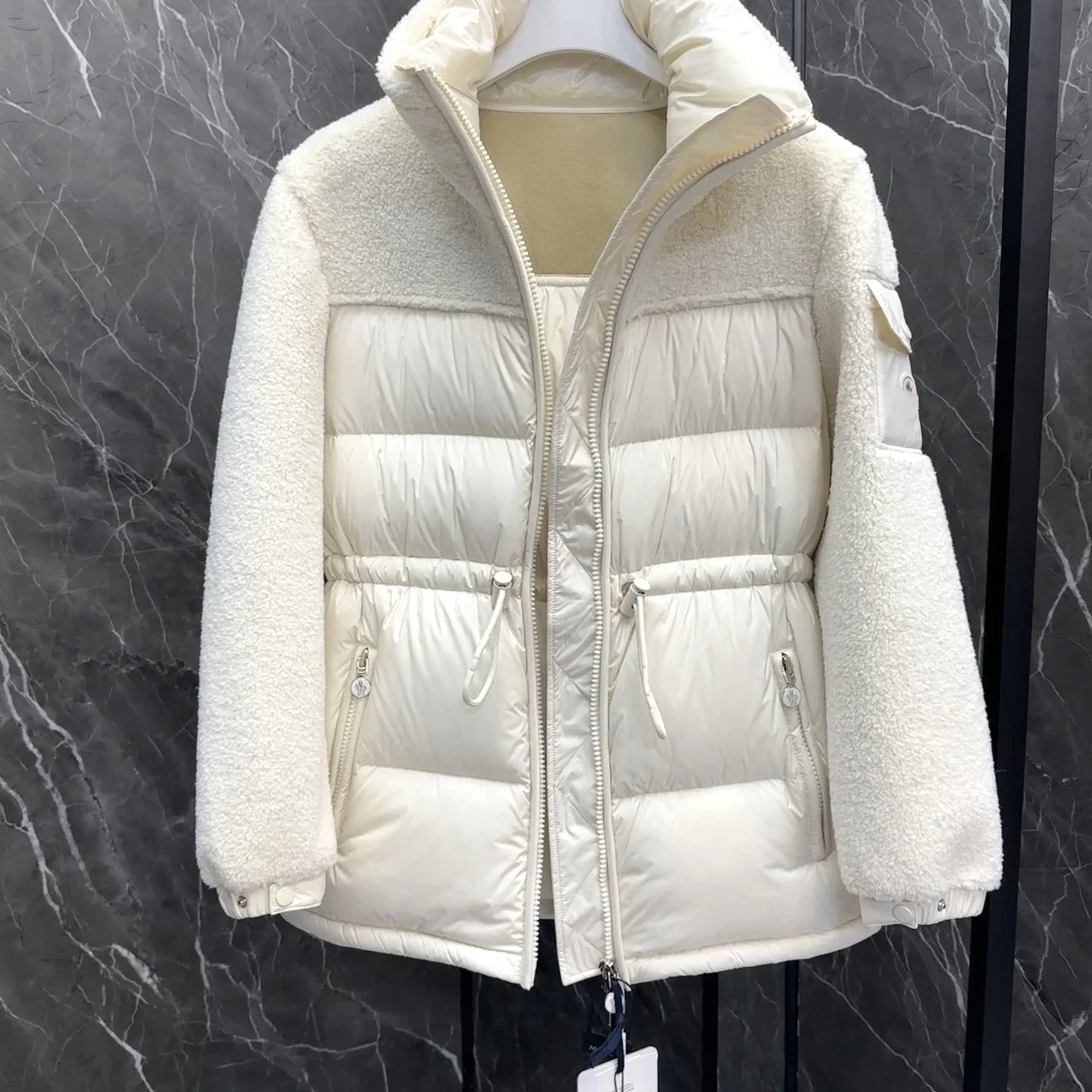 Mengjia Escaut Stand Collar Shearling Jacket