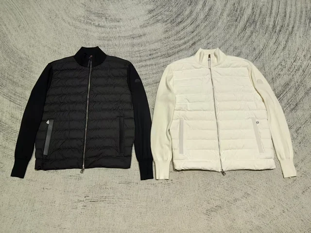 Mengjia Men's Cardigan Knit Down Jacket Detail