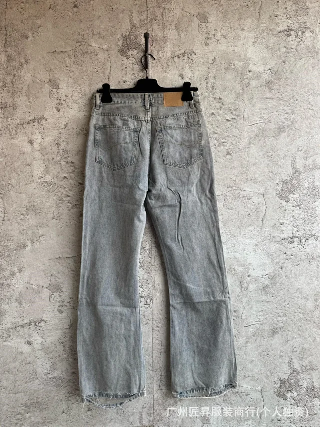Authentic Balenciaga Micro-flared Jeans Unisex Slim Detail