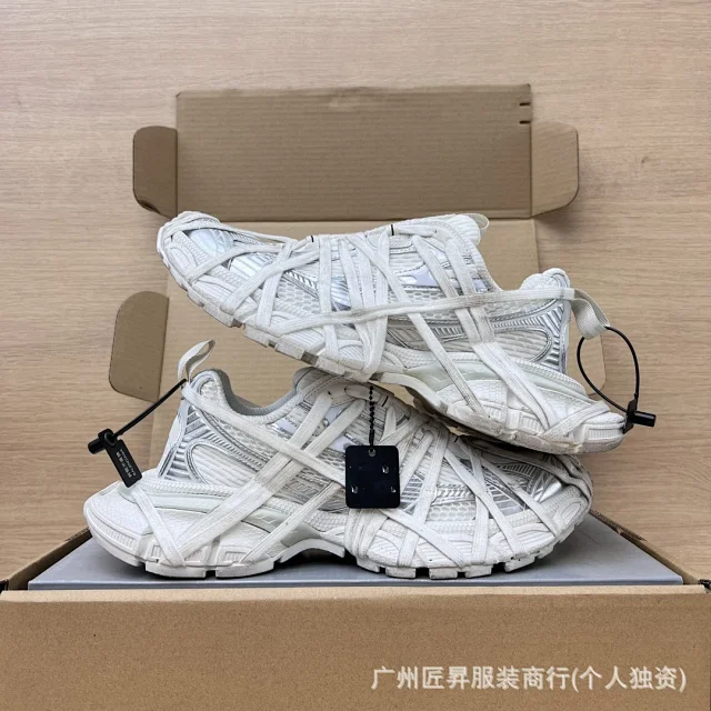 Balenciaga SS25 Purple Distressed Strapped Runners Detail