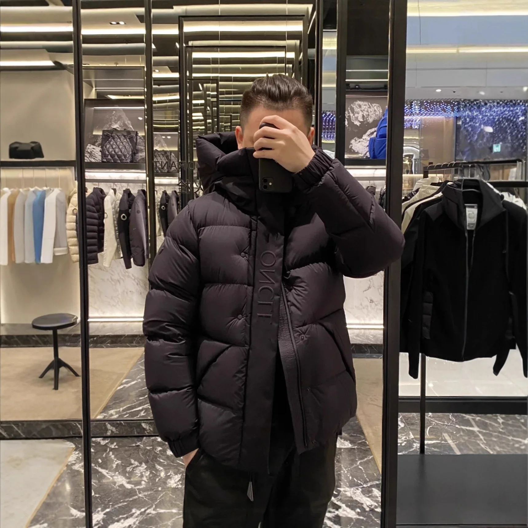 Meng's 25ssM Madeira Men's Color-Block Hooded Puffer
