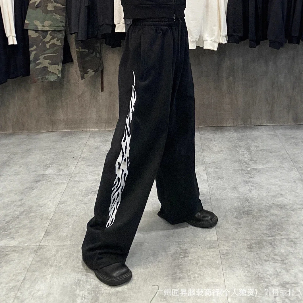 B SS25 Black Flame Mesh Pants
