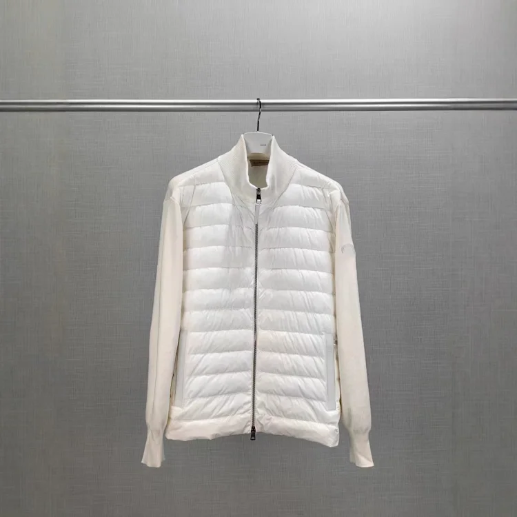 Mengjia Men's Cardigan Knit Down Jacket