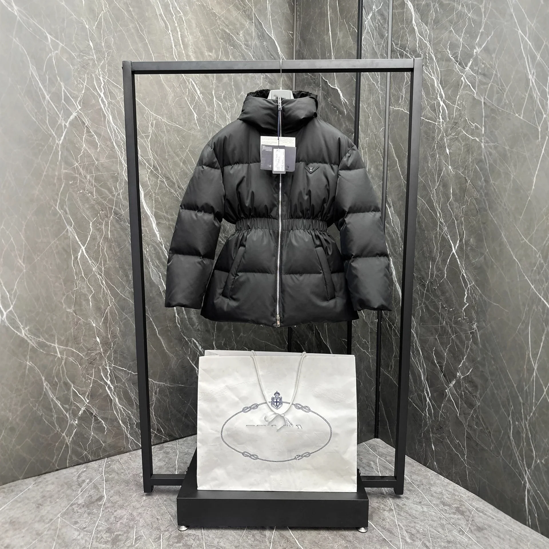 PUJIA Women's Logo Lapel Down Jacket