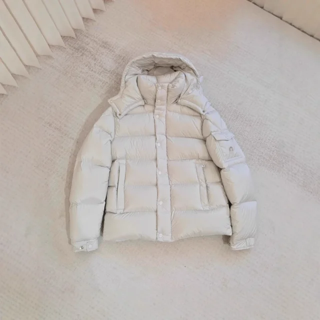 Moncler Maya Matte Hooded Down Jacket Detail