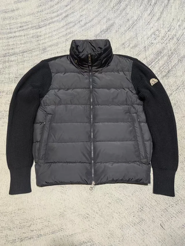 Mengjia SS25 Men's Logo Down Cardigan Detail