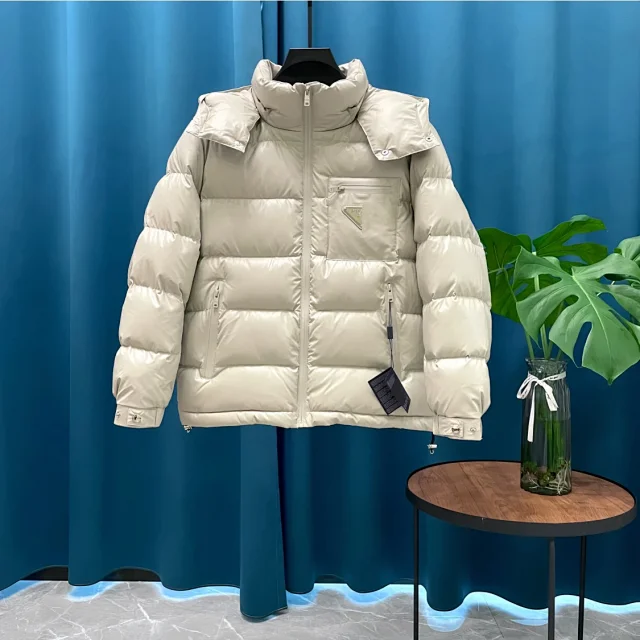 PRA2025 Unisex Minimalist Hooded Down Jacket Detail