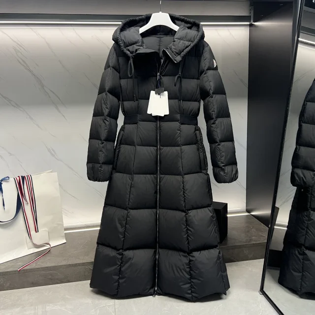 MMeng Fauco Women's Princess Long Hooded Goose Down Coat Detail