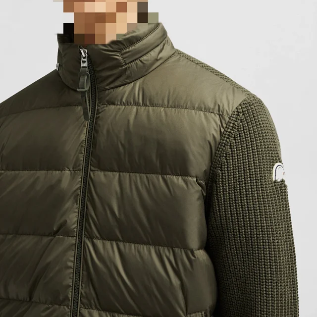 Mengjia SS25 Men's Logo Down Cardigan Detail