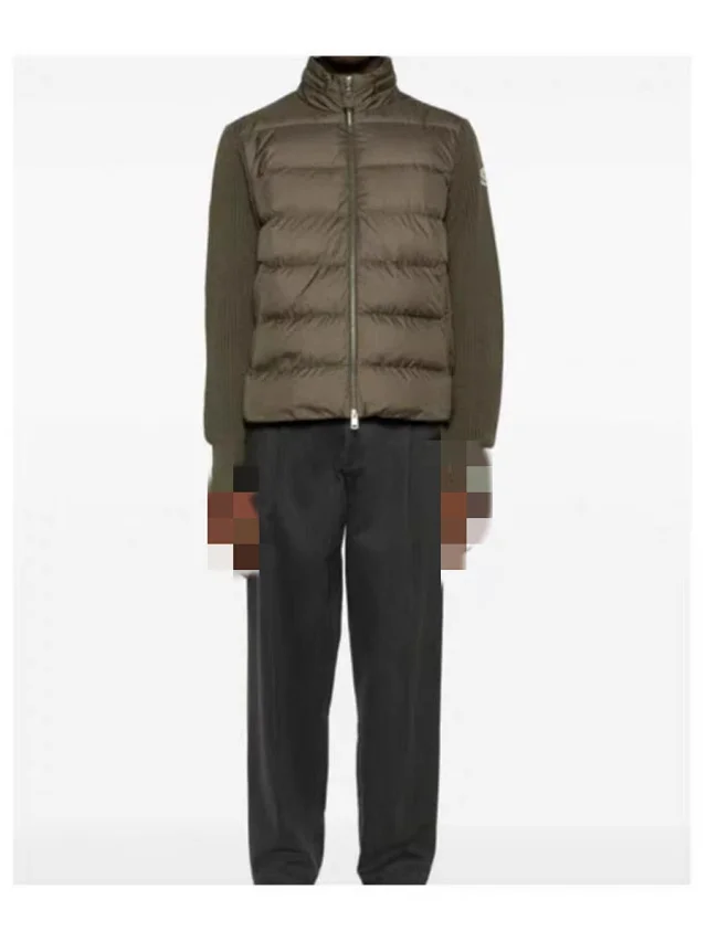 Mengjia SS25 Men's Logo Down Cardigan Detail