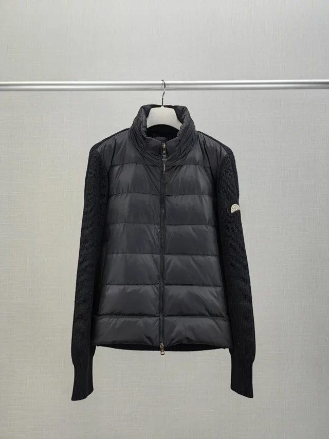 Mengjia SS25 Men's Logo Down Cardigan Detail