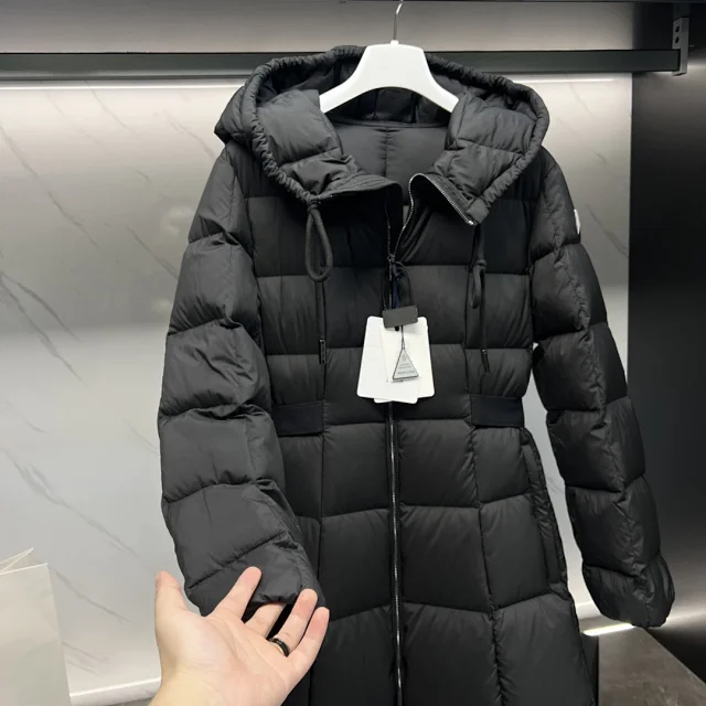 MMeng Fauco Women's Princess Long Hooded Goose Down Coat Detail