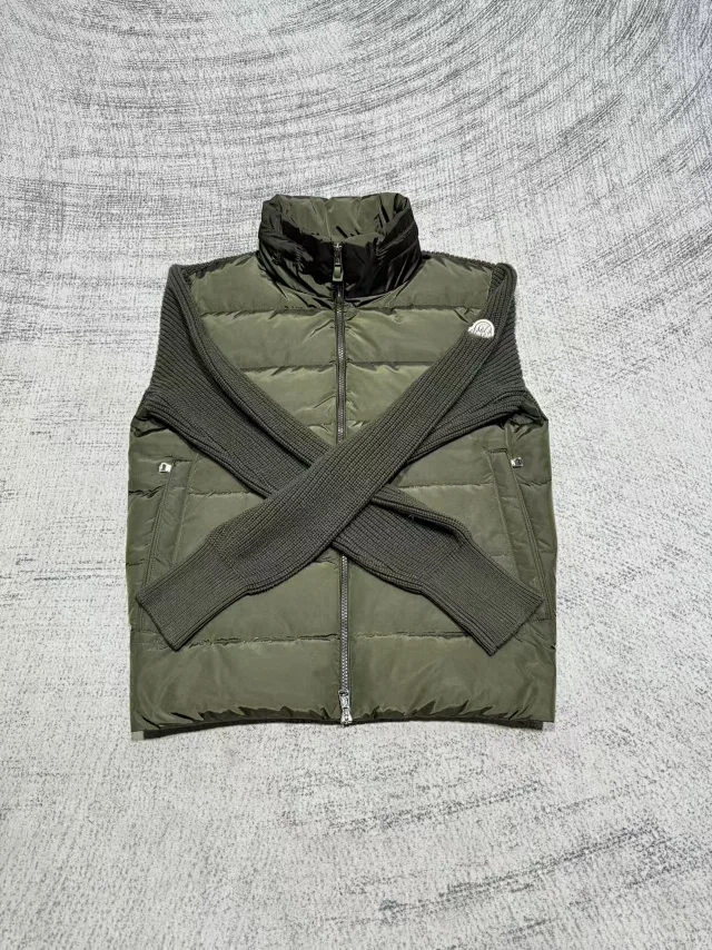 Mengjia SS25 Men's Logo Down Cardigan Detail