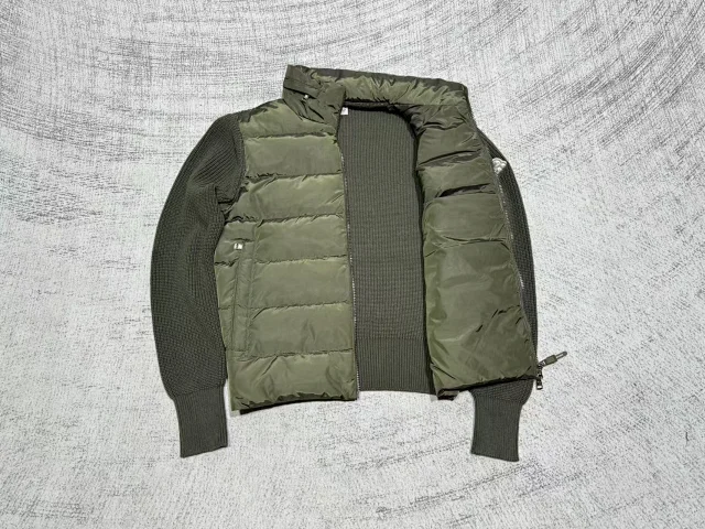 Mengjia SS25 Men's Logo Down Cardigan Detail